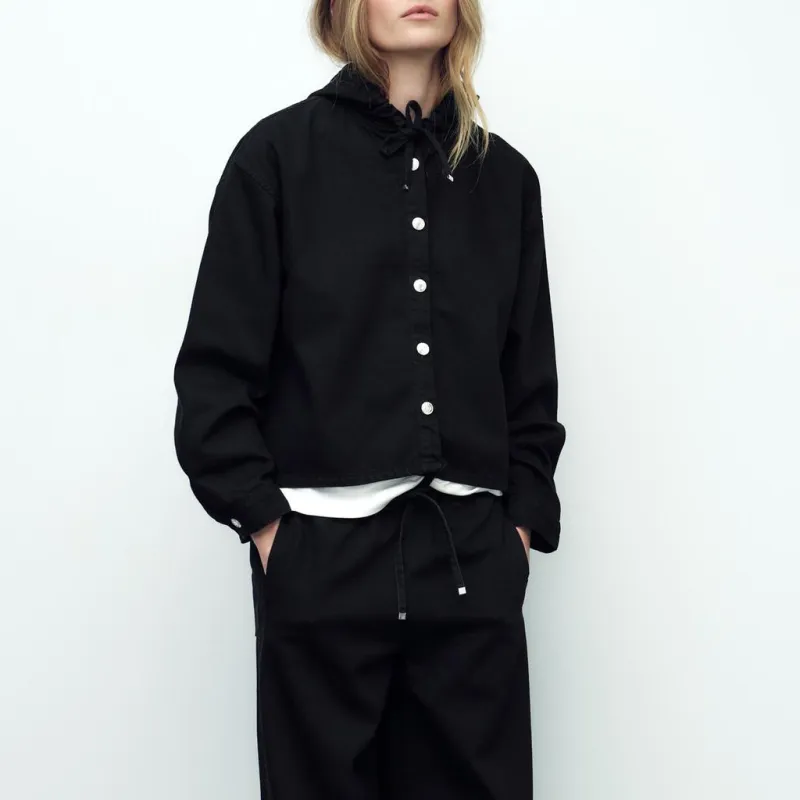 ZARA Denim Jacket Women's Black-5