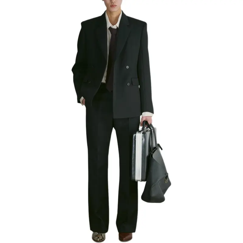 RECTO FW24 DUNE HOURGLASS SILHOUETTE TAILORED JACKET Business Suit Men's Black-3