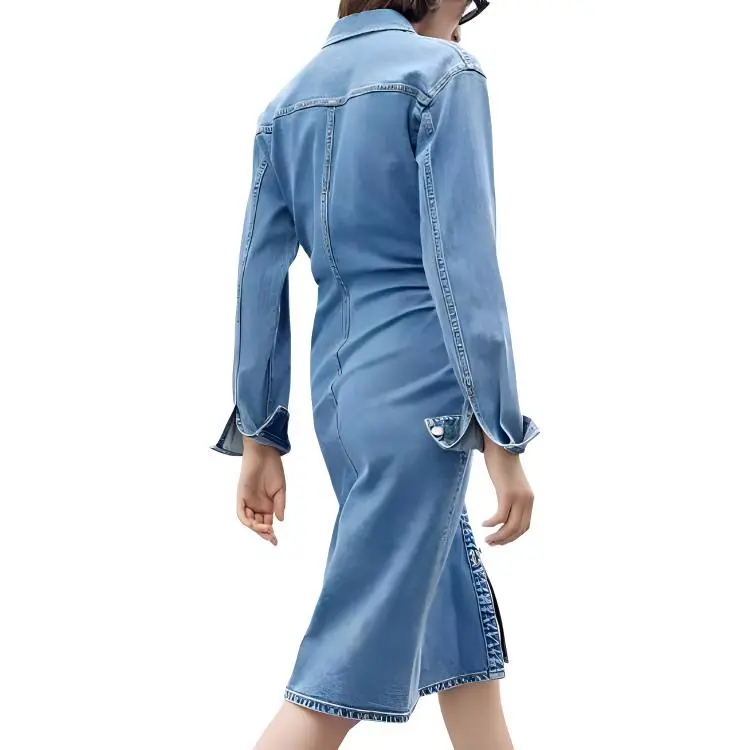 MOCO Long Sleeved Dresses Women's Denim Blue-2