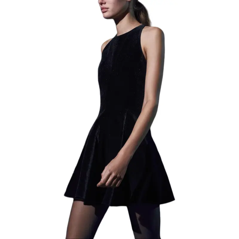 ZARA ZW Series Sleeveless Dress Women's Black-4