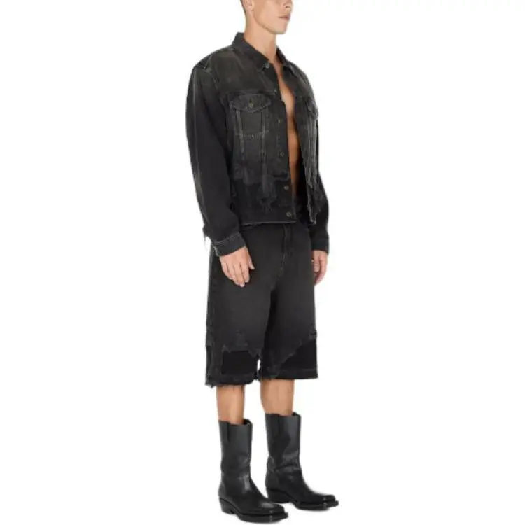 GUESS Denim Jackets Men Black-4