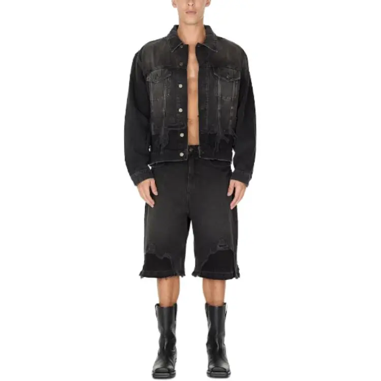 GUESS Denim Jackets Men Black-2