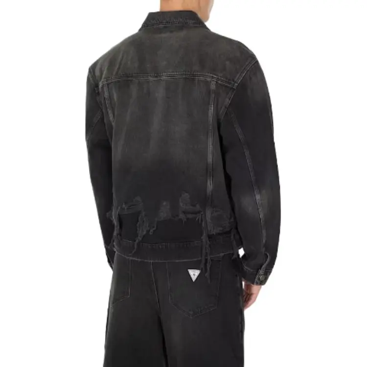 GUESS Denim Jackets Men Black-1