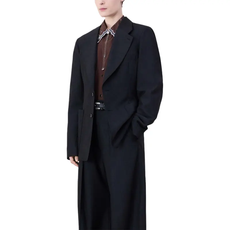 Lemaire Single Breasted Fitted Tailored Jacket 'Caviar'-1