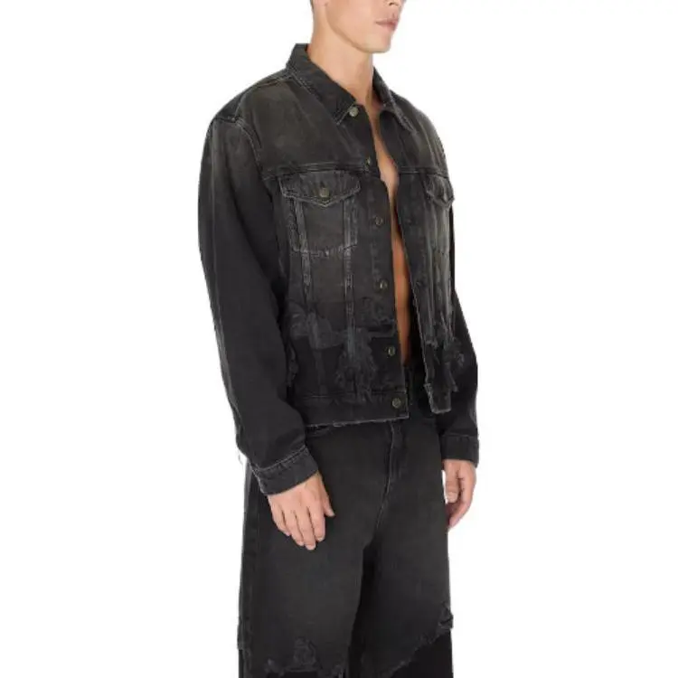 GUESS Denim Jackets Men Black-3