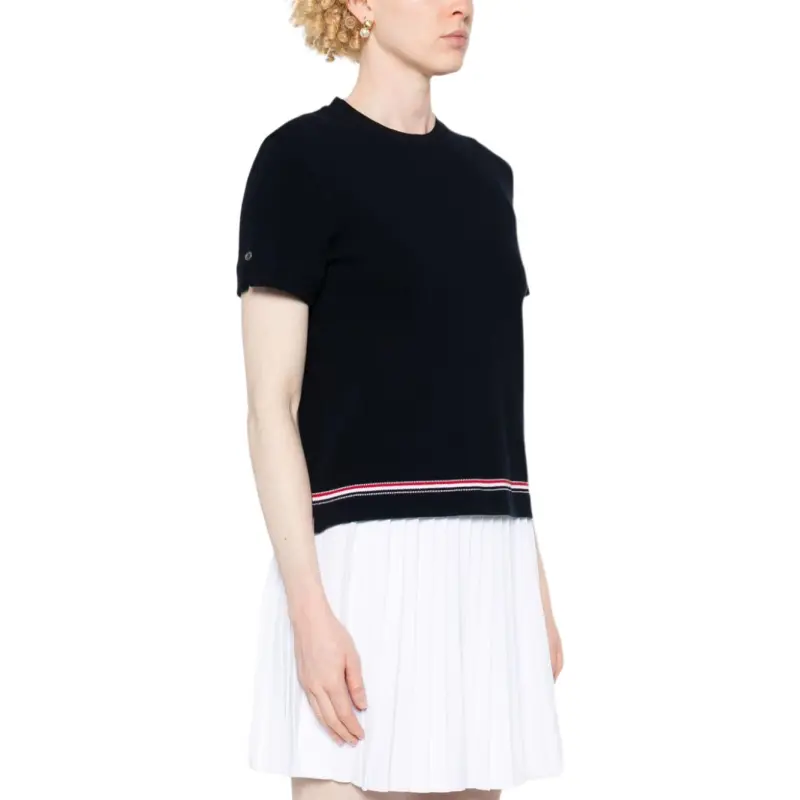 THOM BROWNE Stripe Detailed Knitted Top-1