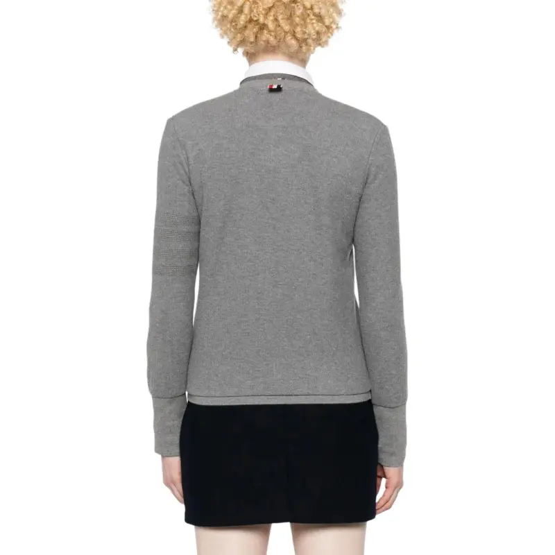 THOM BROWNE 4 Bar Cotton Cardigan-3