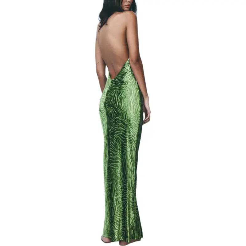 ZARA Slip Dresses Women's Green-2