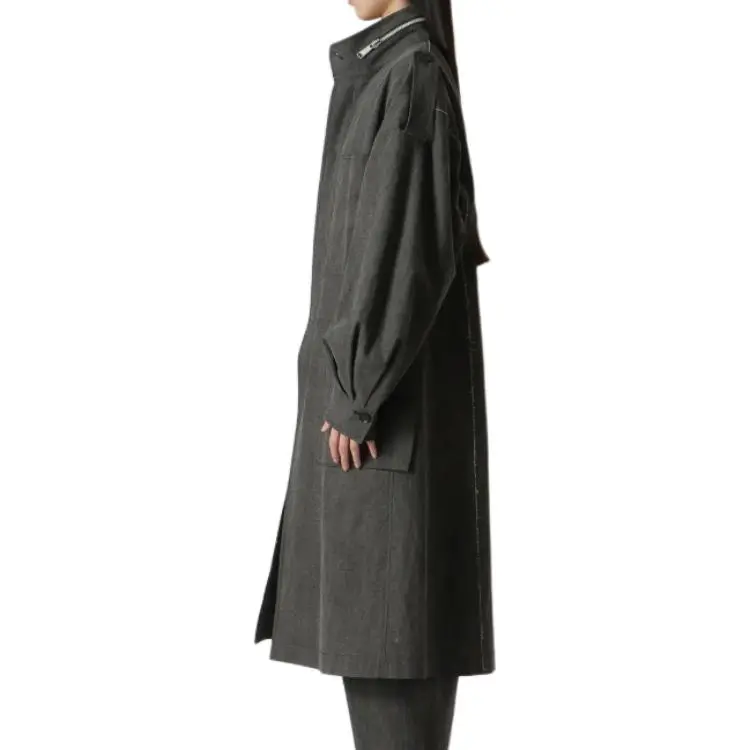 Yohji Yamamoto Trench Coat Women's Black-4