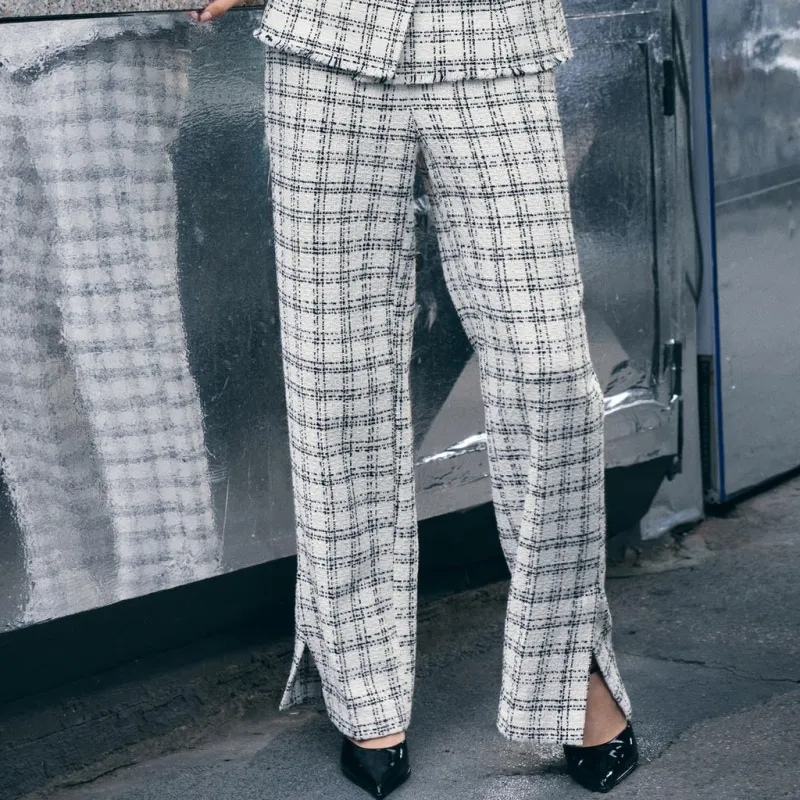ZARA Casual Pants Women's Plaid-2