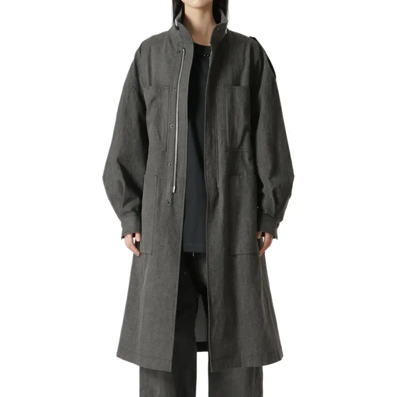 Yohji Yamamoto Trench Coat Women's Black-3