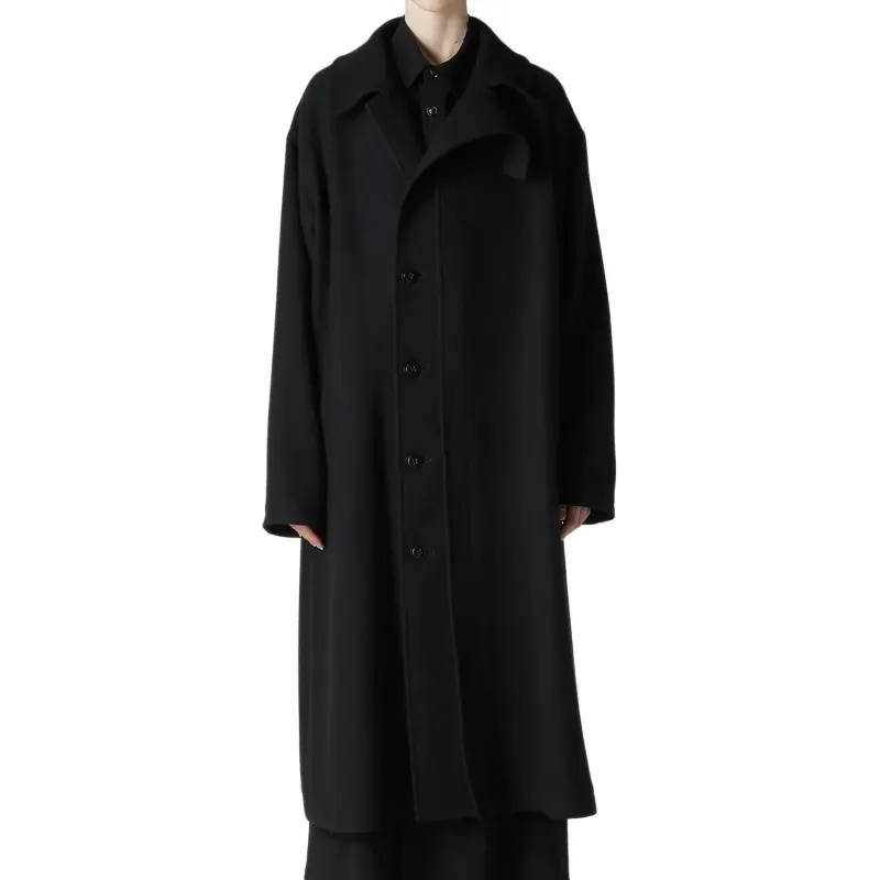 Yohji Yamamoto Wool Single-breasted Coat-6