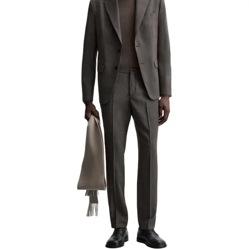 ZARA Suit Trousers Men Brown-4