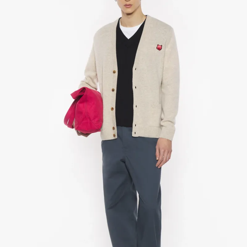 Maison Kitsune Bold Fox Head Patch Comfort Cardigan-3