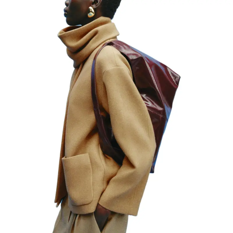 ZARA Coats Women's Gold Brown-2