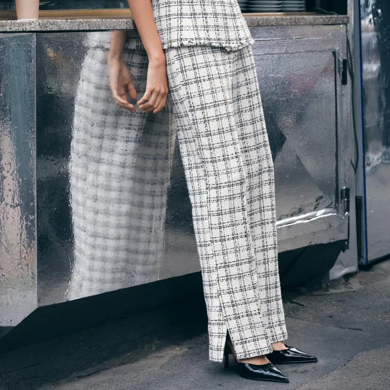 ZARA Casual Pants Women's Plaid-3