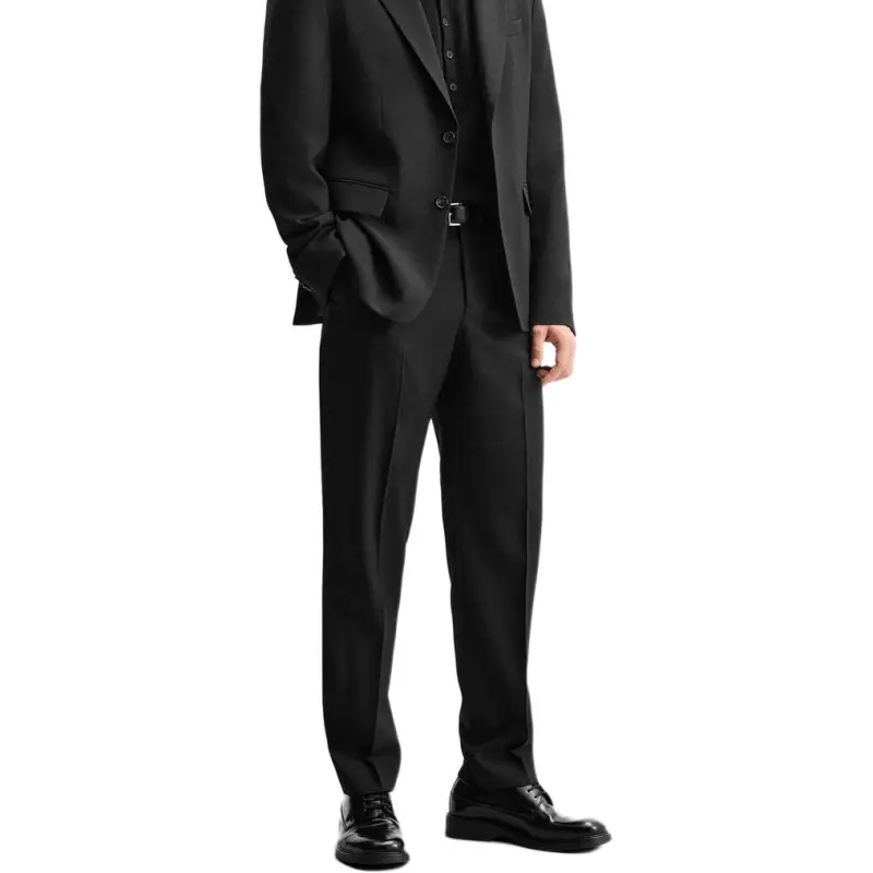 ZARA Suit Trousers Men Black-3