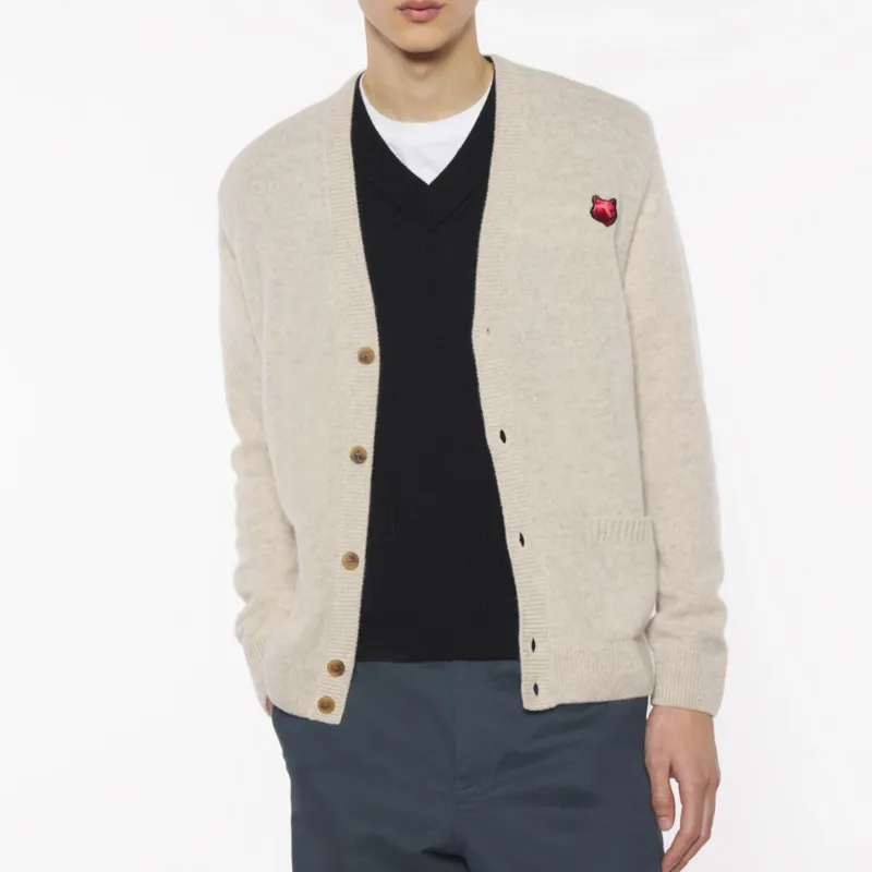 Maison Kitsune Bold Fox Head Patch Comfort Cardigan-4