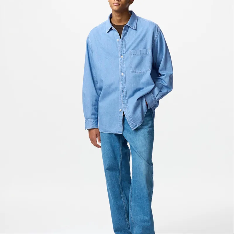 UNIQLO Shirts Men Sky Blue-2