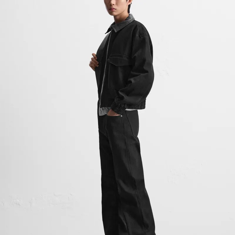 ZARA Denim Jackets Men Black-4