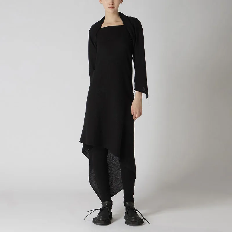 Yohji Yamamoto Long Sleeved Dress Women's Black-2