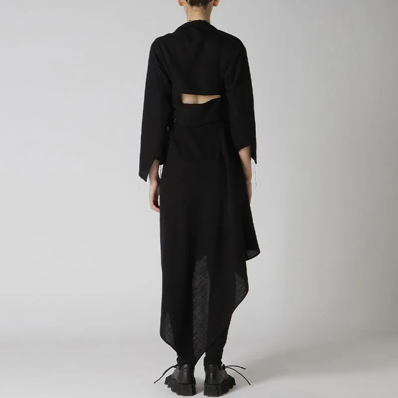 Yohji Yamamoto Long Sleeved Dress Women's Black-3
