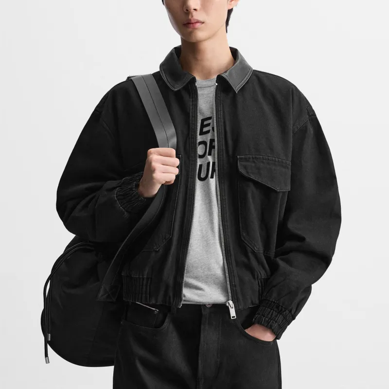 ZARA Denim Jackets Men Black-2