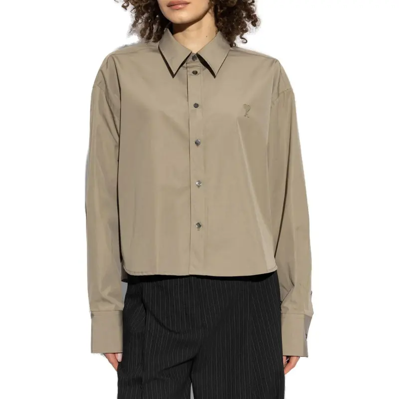 AMIPARIS Paris Cropped Oversized Shirt-3
