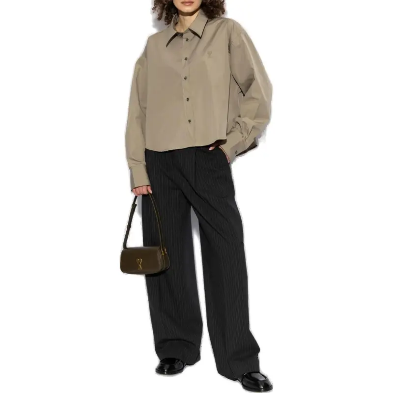 AMIPARIS Paris Cropped Oversized Shirt-1