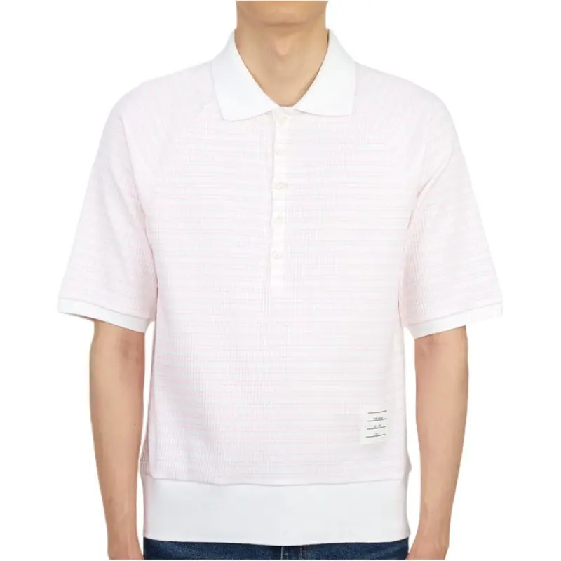 THOM BROWNE Polo Shirts Men Pink-3