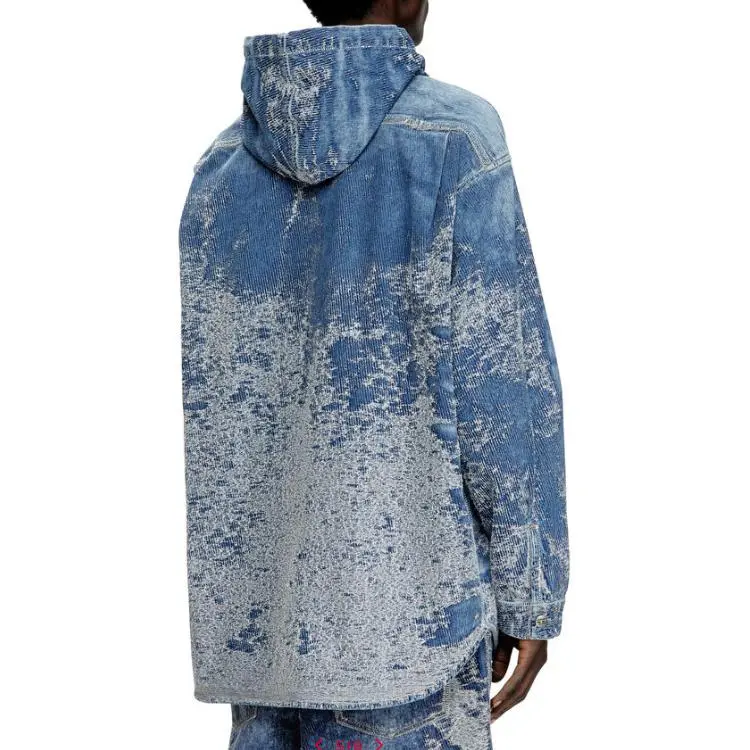 DIESEL D Dewny Hood Distressed Denim Jacket-1