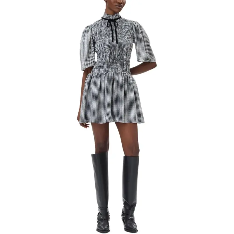 GANNI Checked Mini Dress-4