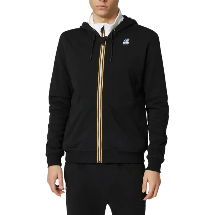 K WAY Logo patch Drawstring Hoodie-1