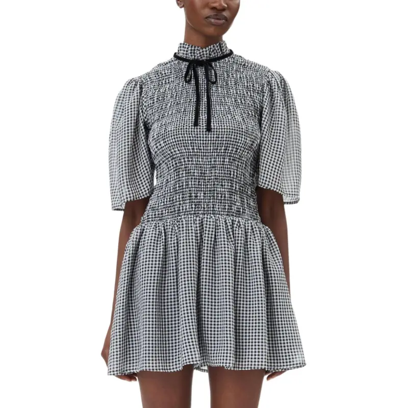 GANNI Checked Mini Dress-5