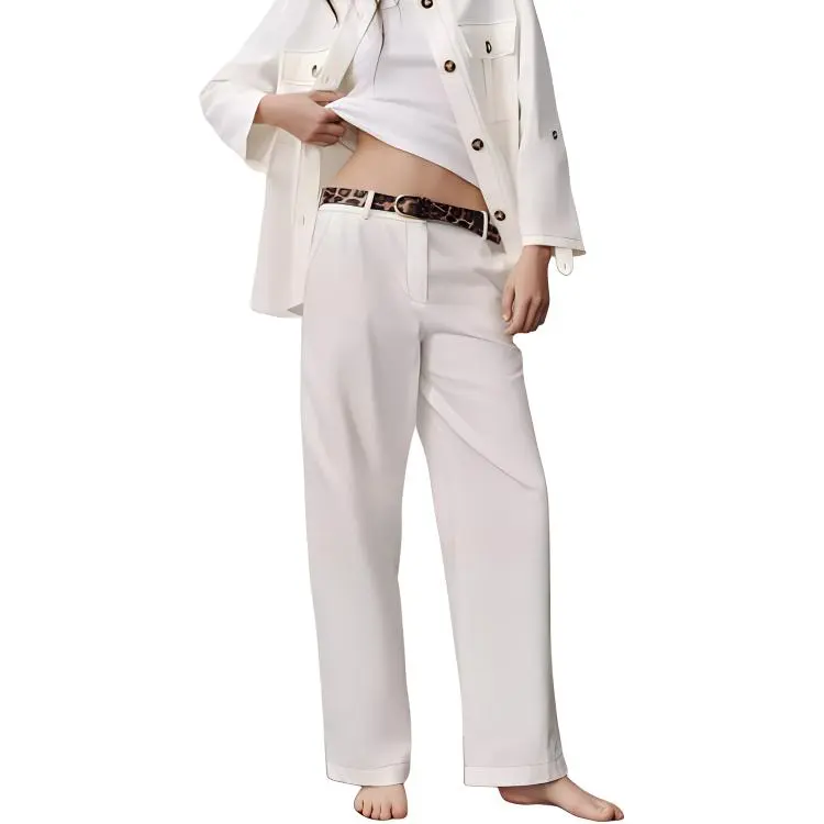 ZARA Casual Pants Women's Raw White-2