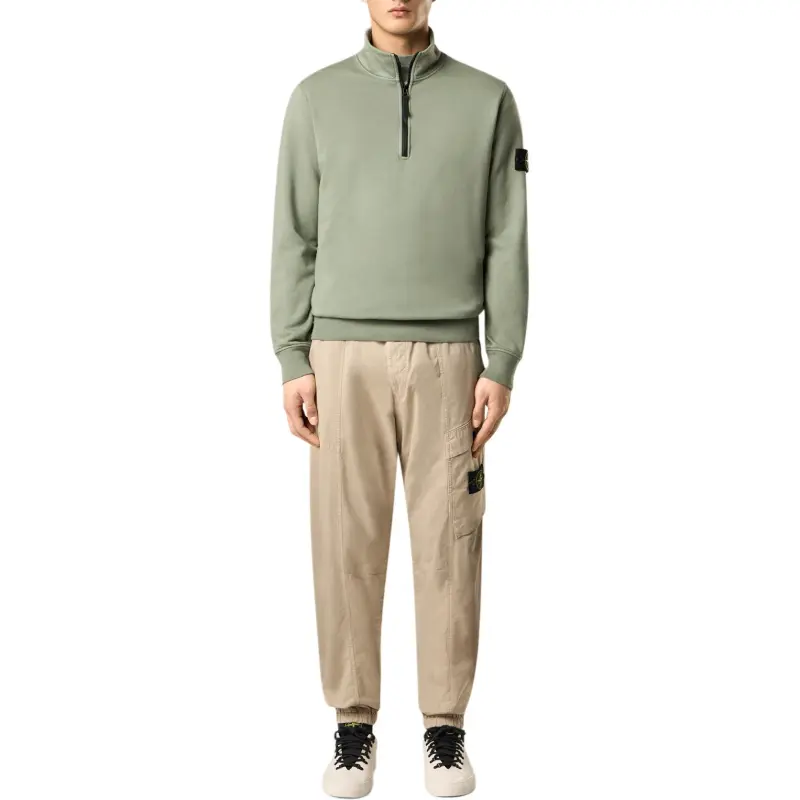STONE ISLAND Logo Patch Half Zip Sweatshirt-2