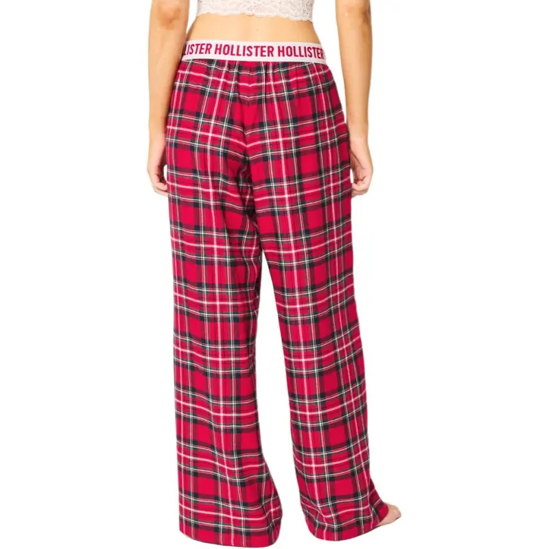 Hollister Pajama Pants Women's Red Plaid-1