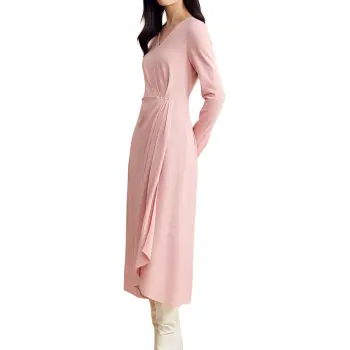 Yiner Long Sleeved Dresses Women's Light Pink