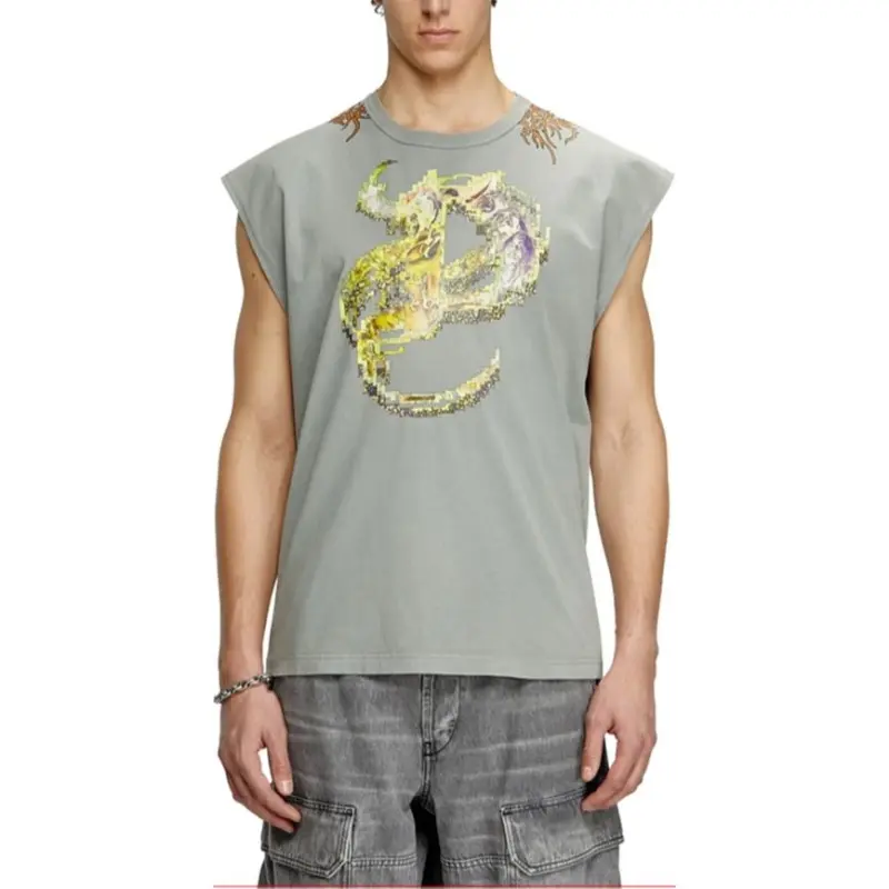 DIESEL T Boxt Sl R1 Tattoo Graphic Printed Tank Top-3