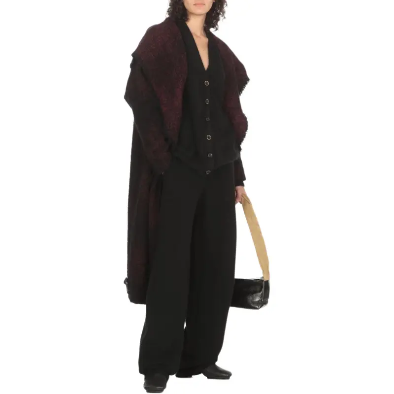 UMA WANG Brushed Effect Tapered Leg Trousers-1