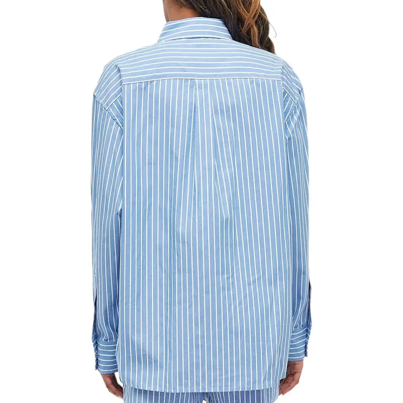 Alexander Wang Apple Boyfriend Shirt In Compact Cotton Blue/White-4
