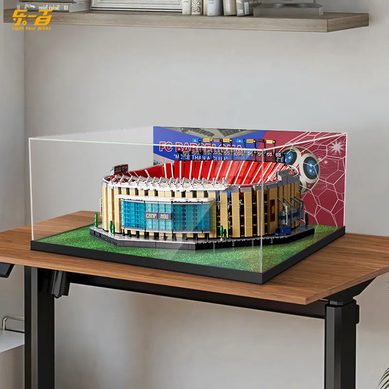 LIGHT YOUR BRICKS Lego 10284 Barcelona Nou Camp Display Case Football Field Compatibility Model Accessories-3