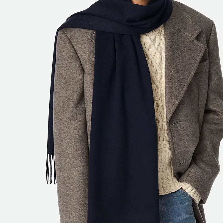 Bottega Veneta Cashmere, Polyester, Silk, Viscose Knit Scarves Men's Marine Blue-2