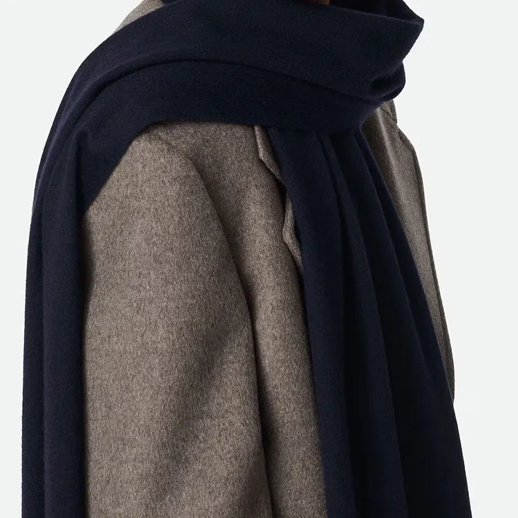 Bottega Veneta Cashmere, Polyester, Silk, Viscose Knit Scarves Men's Marine Blue-1