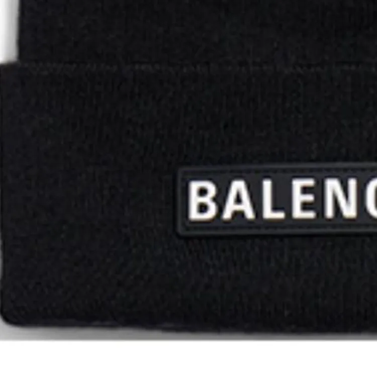 Balenciaga Wool, Acrylic Beanies Unisex Black-1