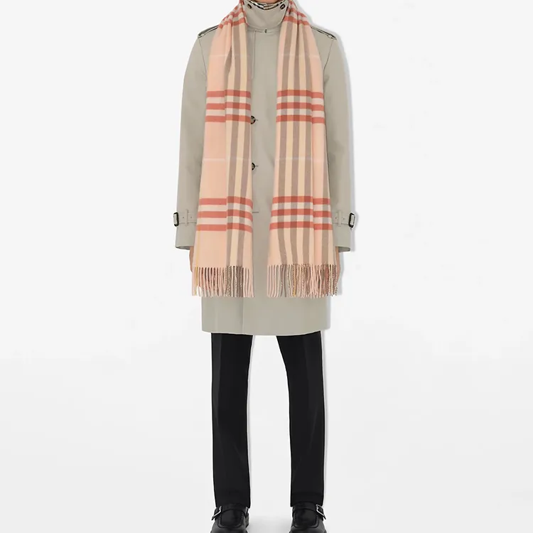 Burberry Checked Fringed Edge Scarf-3