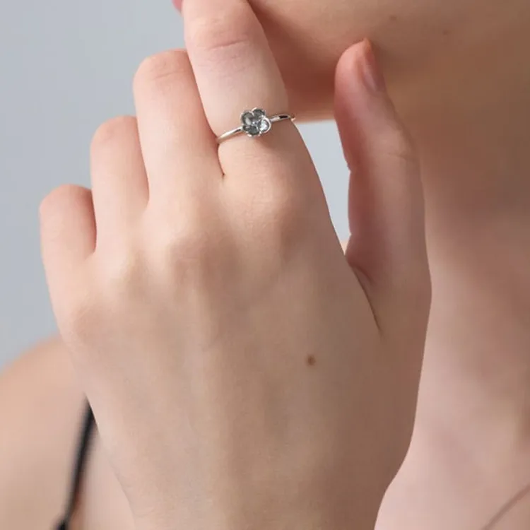 Ete 925 Sterling Silver Platinum-Coated Topaz Rings Unisex Silver-4
