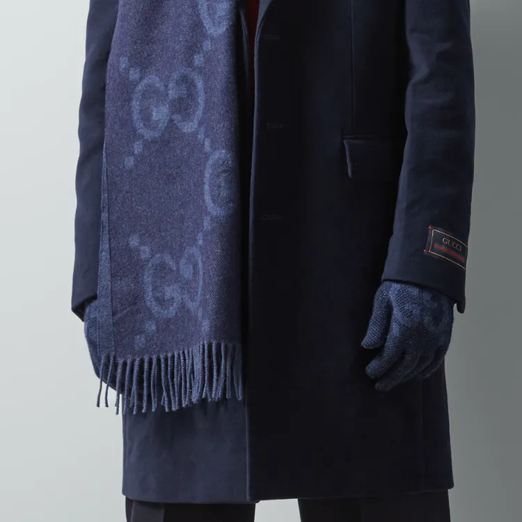 GUCCI GG intarsia Cashmere Gloves-2