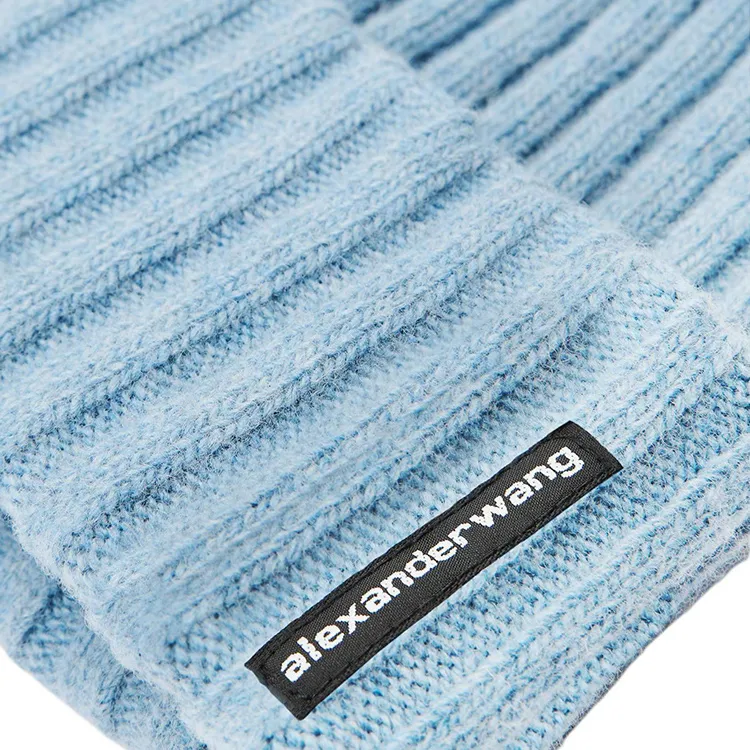 Alexander Wang Logo Flag Tag Ribbed Beanie-2