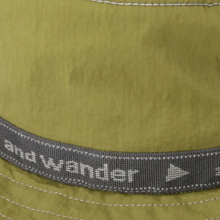 And Wander Nylon Bucket Hats Unisex Green-5